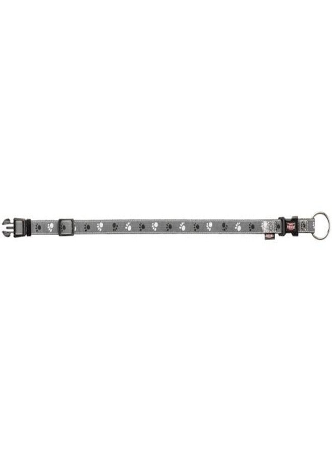 Trixie Reflective Adjustable Collar Belt for Dogs, Paw Motif Strap, Silver Grey Color (XS-S) - Image 2